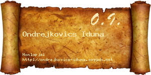 Ondrejkovics Iduna névjegykártya